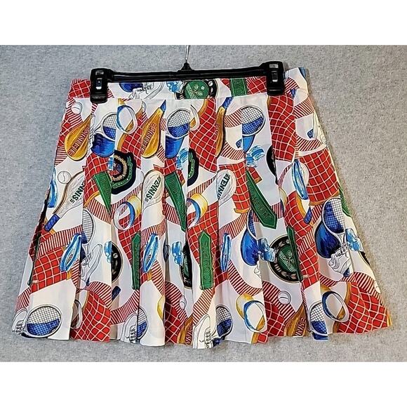Tail Pants - TAIL Vtg Skirt Sz 12 Status Print Pleated Mini Athletic Tennis Pickleball USA